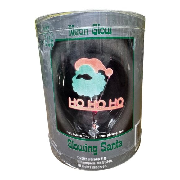 Light It Up Neon Glow Glowing Santa HO HO HO Xmas Light Bulb B Group Aerolux Sty - Picture 1 of 6